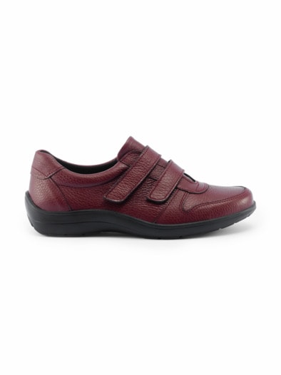 Hirschleder-Klettslipper Bordeaux