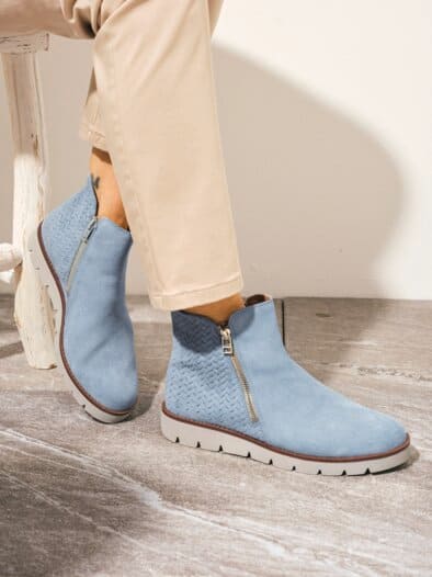 Hallux-Bootie Doppelreißverschluss Hellblau