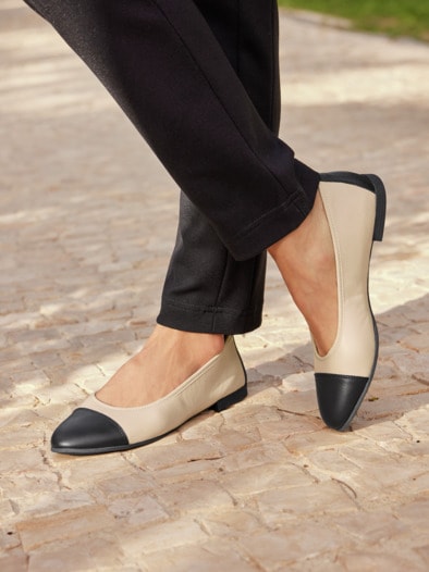 Hallux-Ballerina Coco Beige-Schwarz