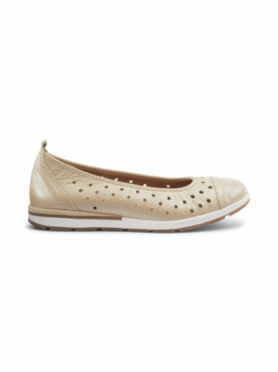 Hirschleder-Ballerina Sommerleicht Beige