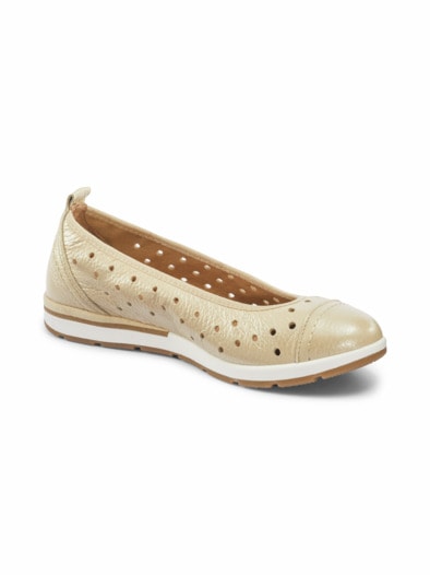 Hirschleder-Ballerina Sommerleicht Beige