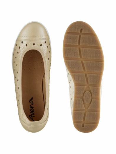 Hirschleder-Ballerina Sommerleicht Beige