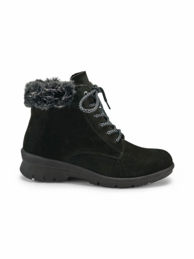 Hallux-Stiefelette Kuschelwarm Schwarz