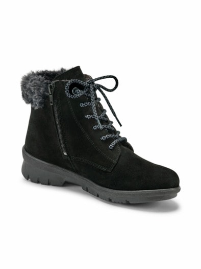 Hallux-Stiefelette Kuschelwarm Schwarz