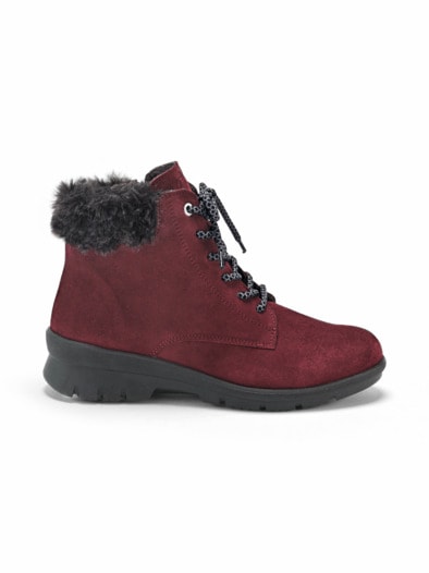 Hallux-Stiefelette Kuschelwarm Bordeaux