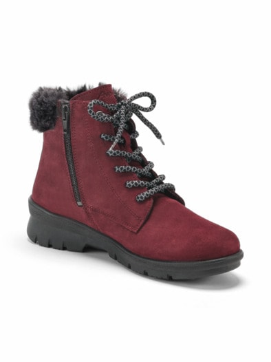 Hallux-Stiefelette Kuschelwarm Bordeaux