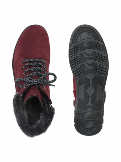 Hallux-Stiefelette Kuschelwarm Bordeaux