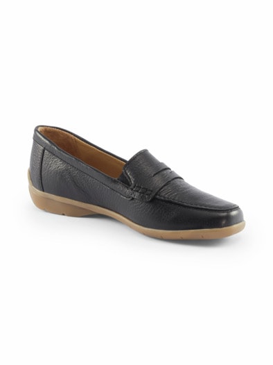 Hirschleder-Slipper-Supersoft Schwarz