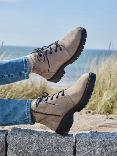 Hallux-Stiefelette Trittsicher Beige