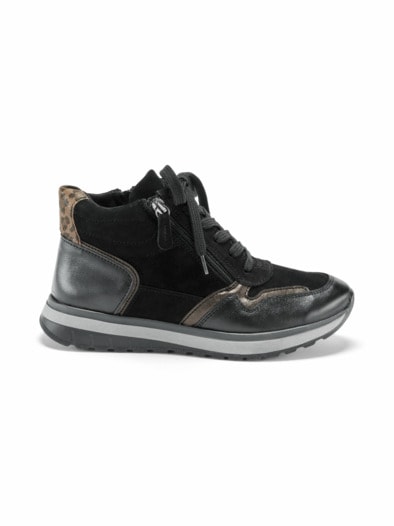 Hallux-Reißverschluss Bootie Schwarz Bronze