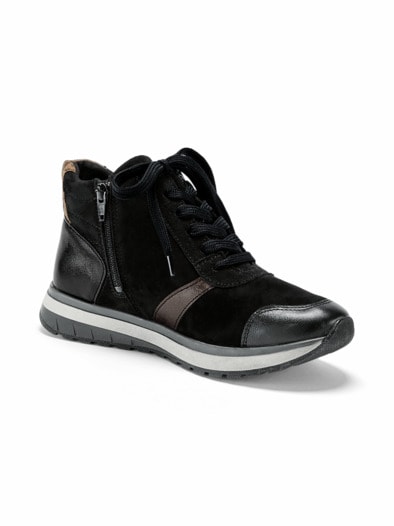 Hallux-Reißverschluss Bootie Schwarz Bronze
