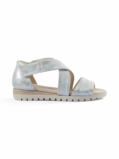 Hallux Sandalenschuh Grau Metallic