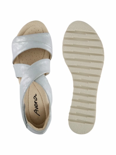 Hallux Sandalenschuh Grau Metallic