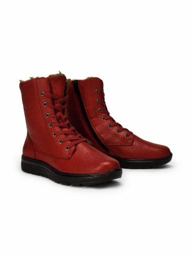 Hallux-Hirschleder Bootie Rot