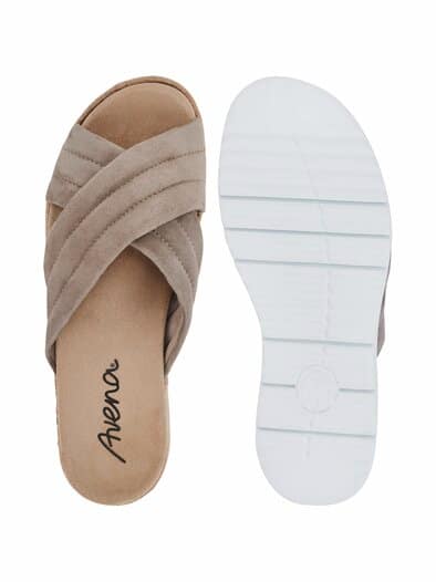Hallux-Kreuz-Pantolette Beige