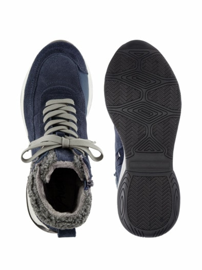 Hallux-Stiefel Stretcheinsatz Blau