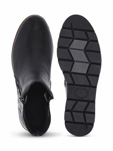 Hallux-Stiefelette Kroko Schwarz