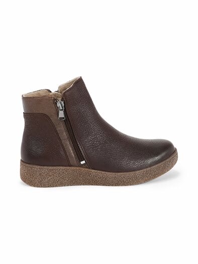 Hallux-Hirschleder-Stiefelette Braun-Bronze