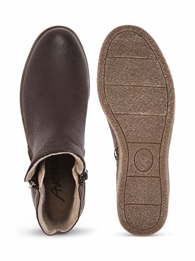 Hallux-Hirschleder-Stiefelette Braun-Bronze