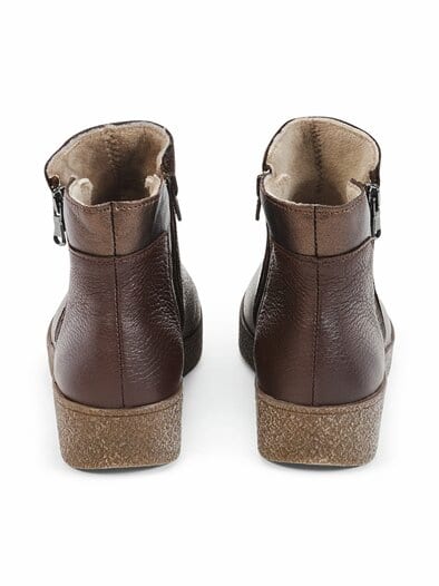 Hallux-Hirschleder-Stiefelette Braun-Bronze