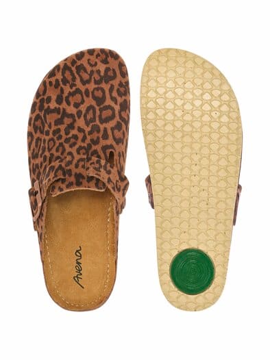 Naturform-Pantolette Memory-Foam Braun-Leo