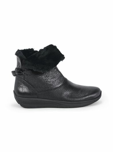 Hallux-Hirschleder Kuschel-Bootie Schwarz