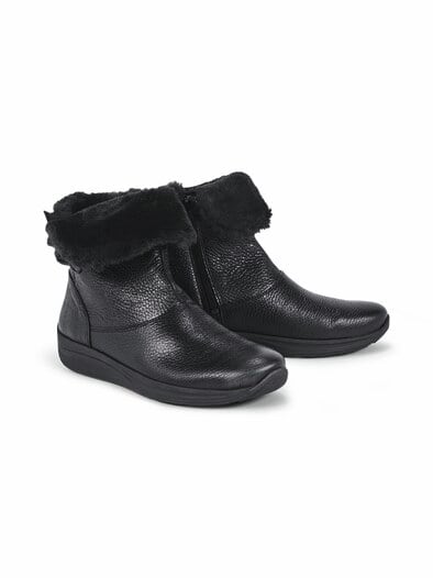 Hallux-Hirschleder Kuschel-Bootie Schwarz
