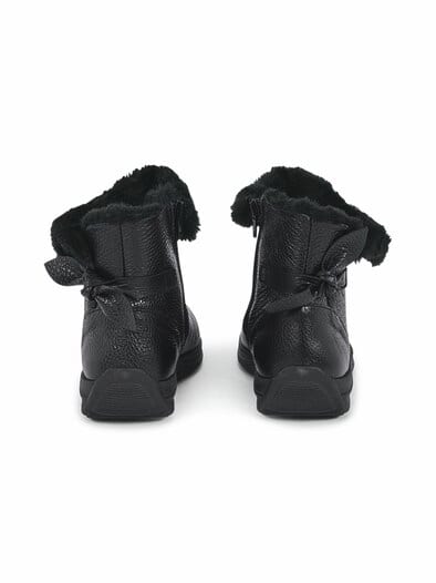 Hallux-Hirschleder Kuschel-Bootie Schwarz