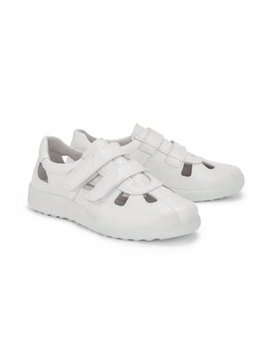 Hirschleder-Klettschuh Komfortweite Weiß