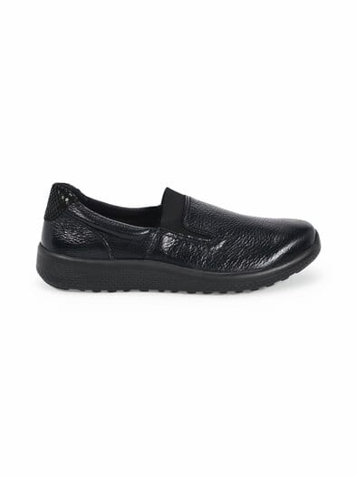 Hallux-Hirschleder Komfortslipper Schwarz