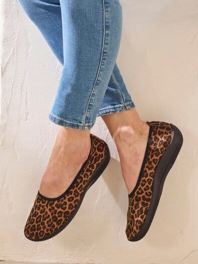 Hallux-Softslipper Animalprint Leo-Braun