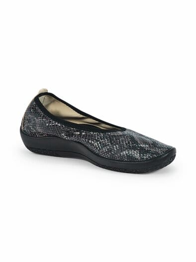 Hallux-Softslipper Animalprint Schwarz-Grau