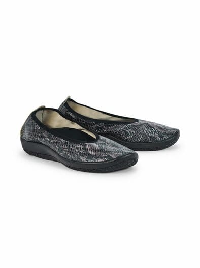 Hallux-Softslipper Animalprint Schwarz-Grau