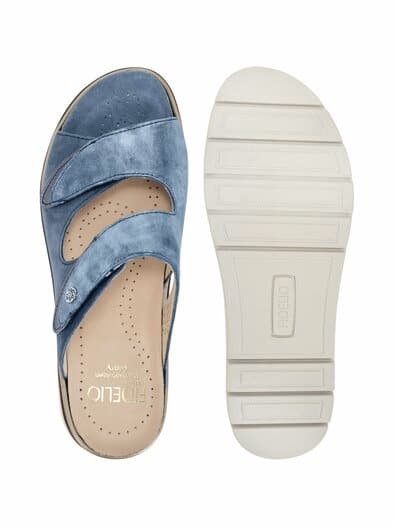 Fidelio-Hallux Klettpantolette Blau glänzend