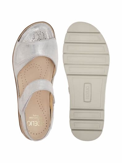 Fidelio-Hallux Klettsandale Silber glänzend