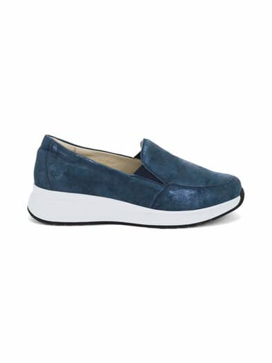 Fidelio- Hallux Komfortslipper Blau glänzend
