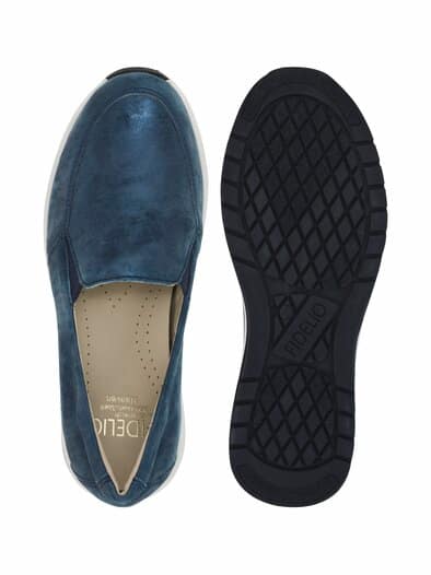 Fidelio- Hallux Komfortslipper Blau glänzend
