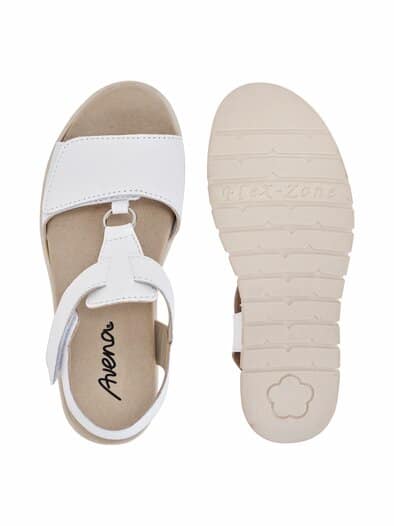 Klett-Sandale T-Spange Weiß