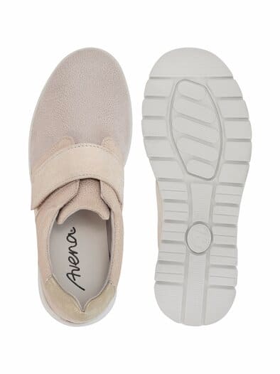 Hallux-Klettschuh Superstretch Beige metallic