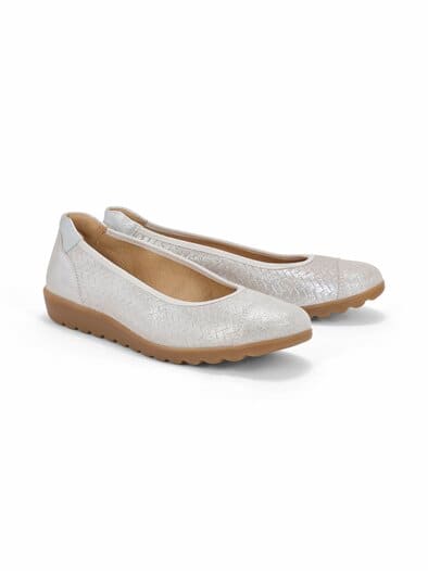 Hallux-Ballerina Flechtglanz Beige