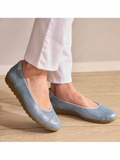 Hallux-Ballerina Flechtglanz Hellblau