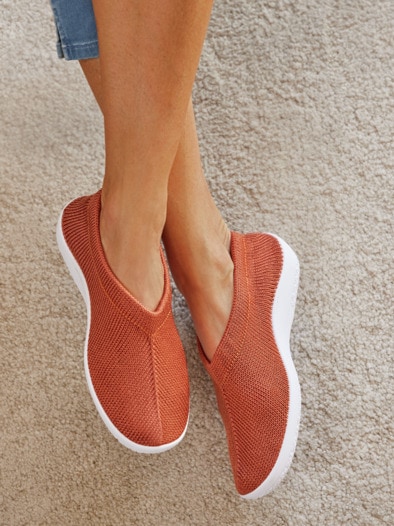 Hallux-Softslipper Strick Koralle
