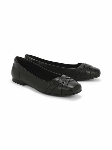 Hirschleder-Edel Ballerina Schwarz