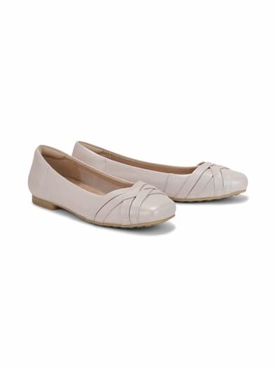 Hirschleder-Edel Ballerina Beige