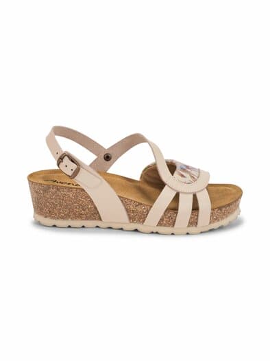 Hallux-Sandale Keilabsatz Beige