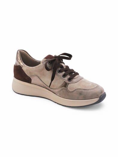 Hallux-Schnürer Reißverschluss Beige-Multicolo