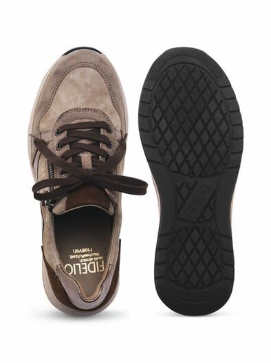 Hallux-Schnürer Reißverschluss Beige-Multicolo
