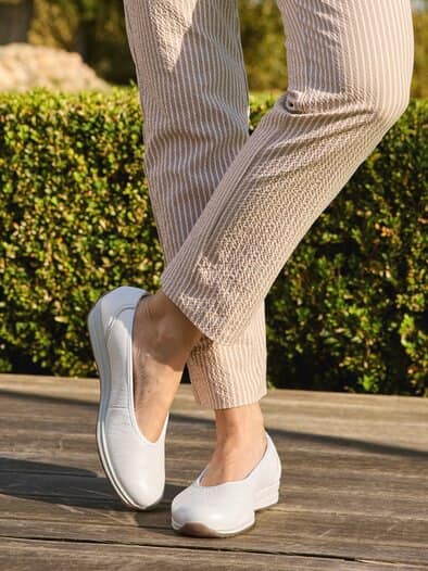 Hirschleder-Ballerina Offwhite