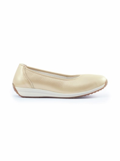 Hirschleder-Ballerina Beige