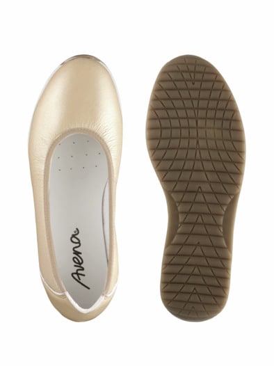 Hirschleder-Ballerina Beige
